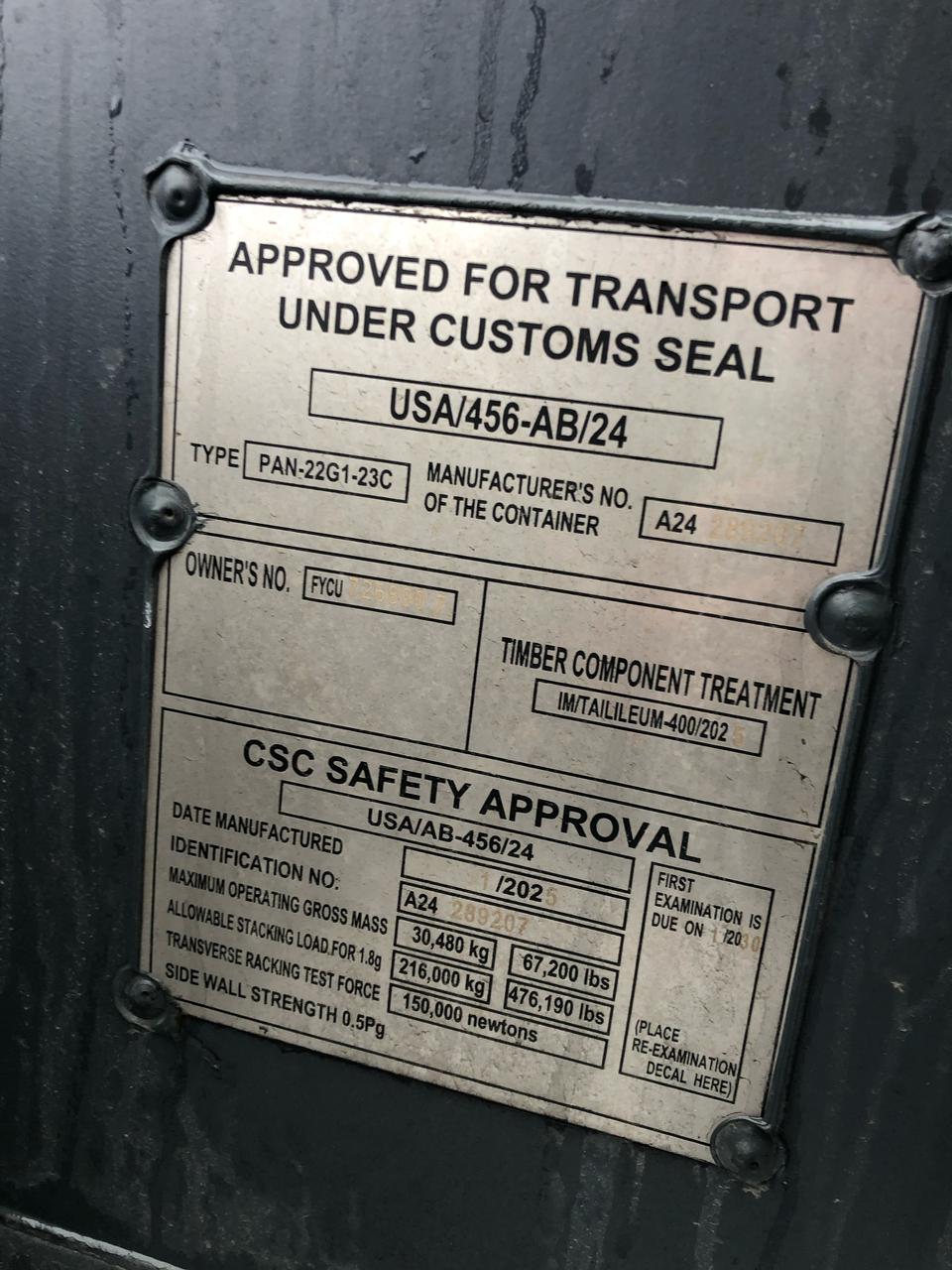 Морской контейнер FYCU7268907